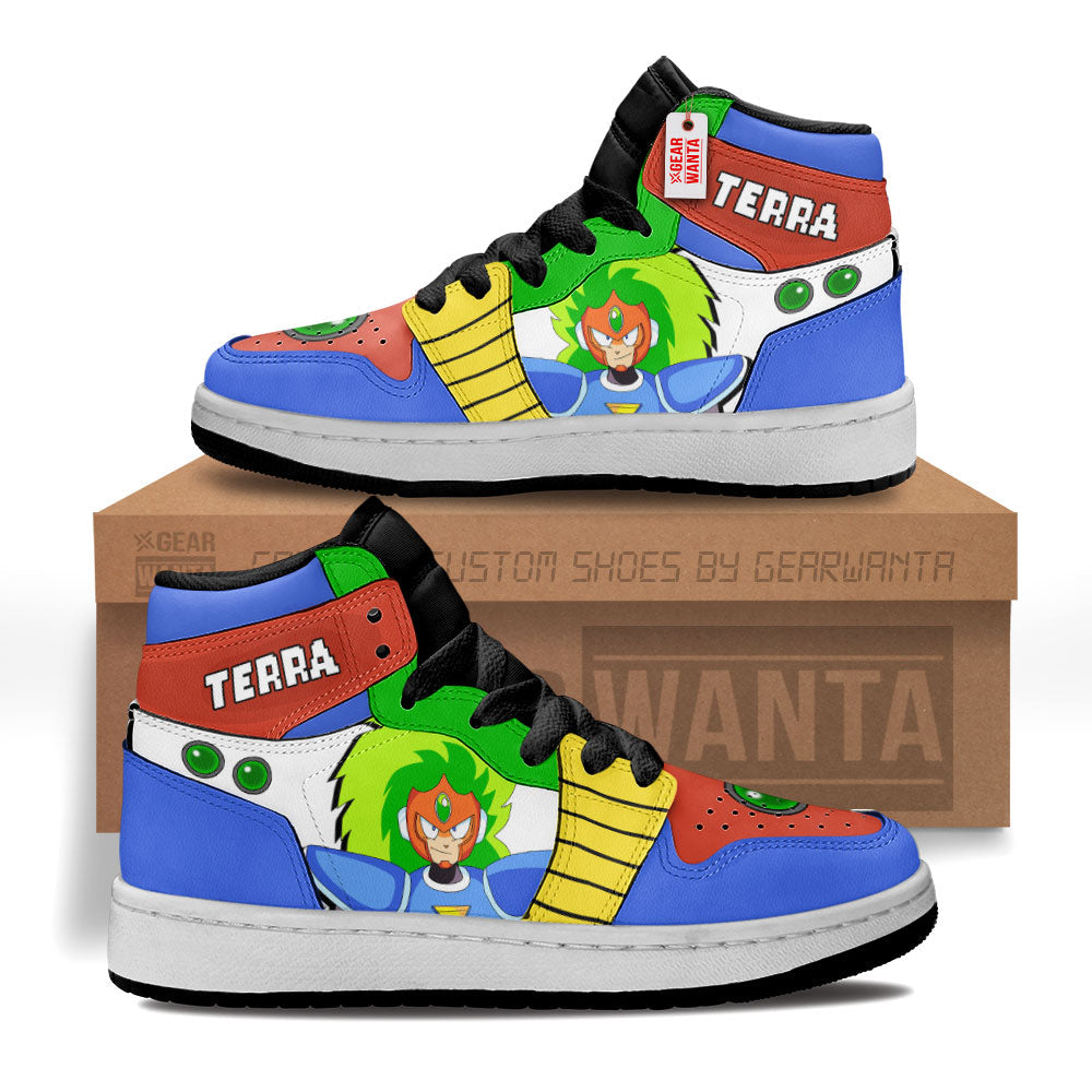 Terra Mega Man Kid J1s Sneakers Custom For Kids Grabiiva