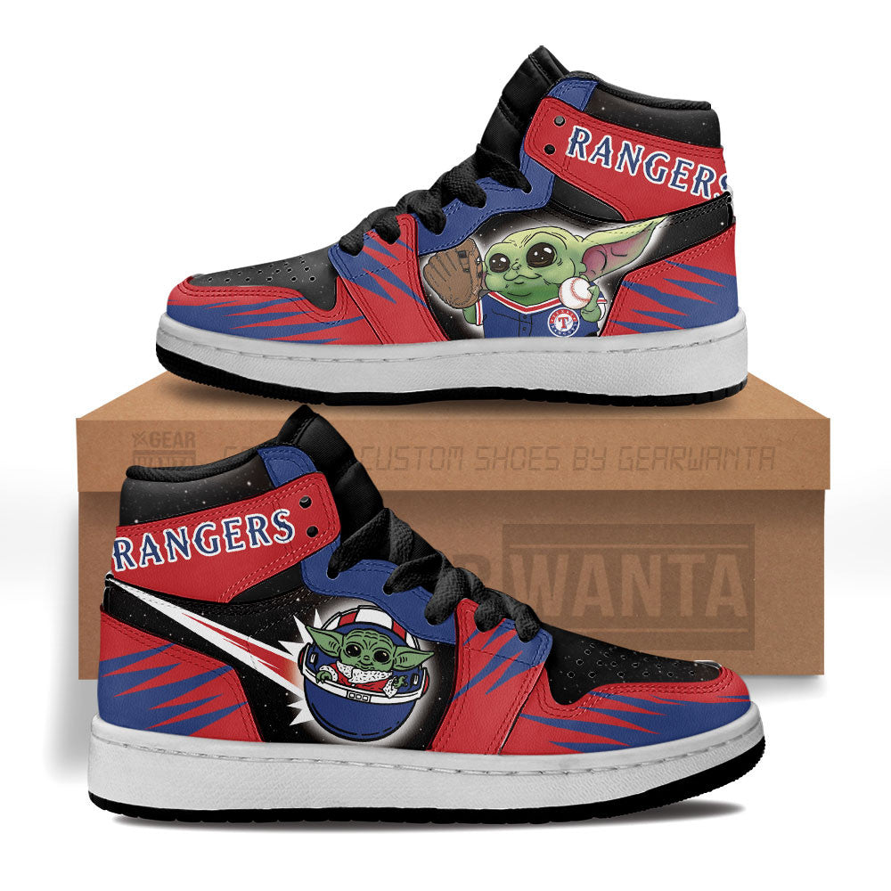 Texas Rangers Kid J1s Sneakers Custom For Kids Grabiiva