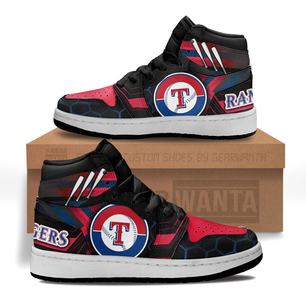 Texas Rangers Kid J1s Sneakers Custom Grabiiva