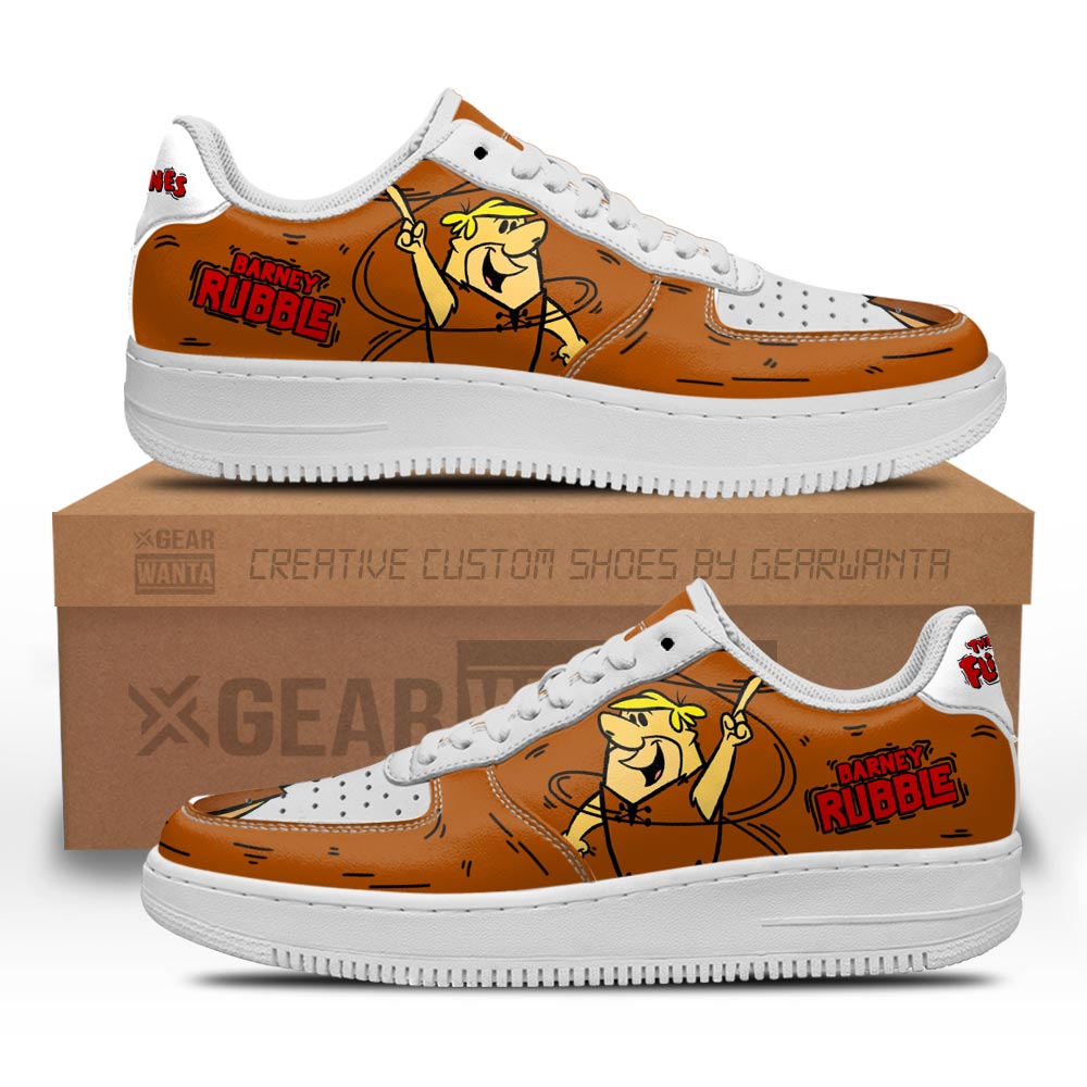 The Flintstones Barney Rubble Air Sneakers Custom Grabiiva