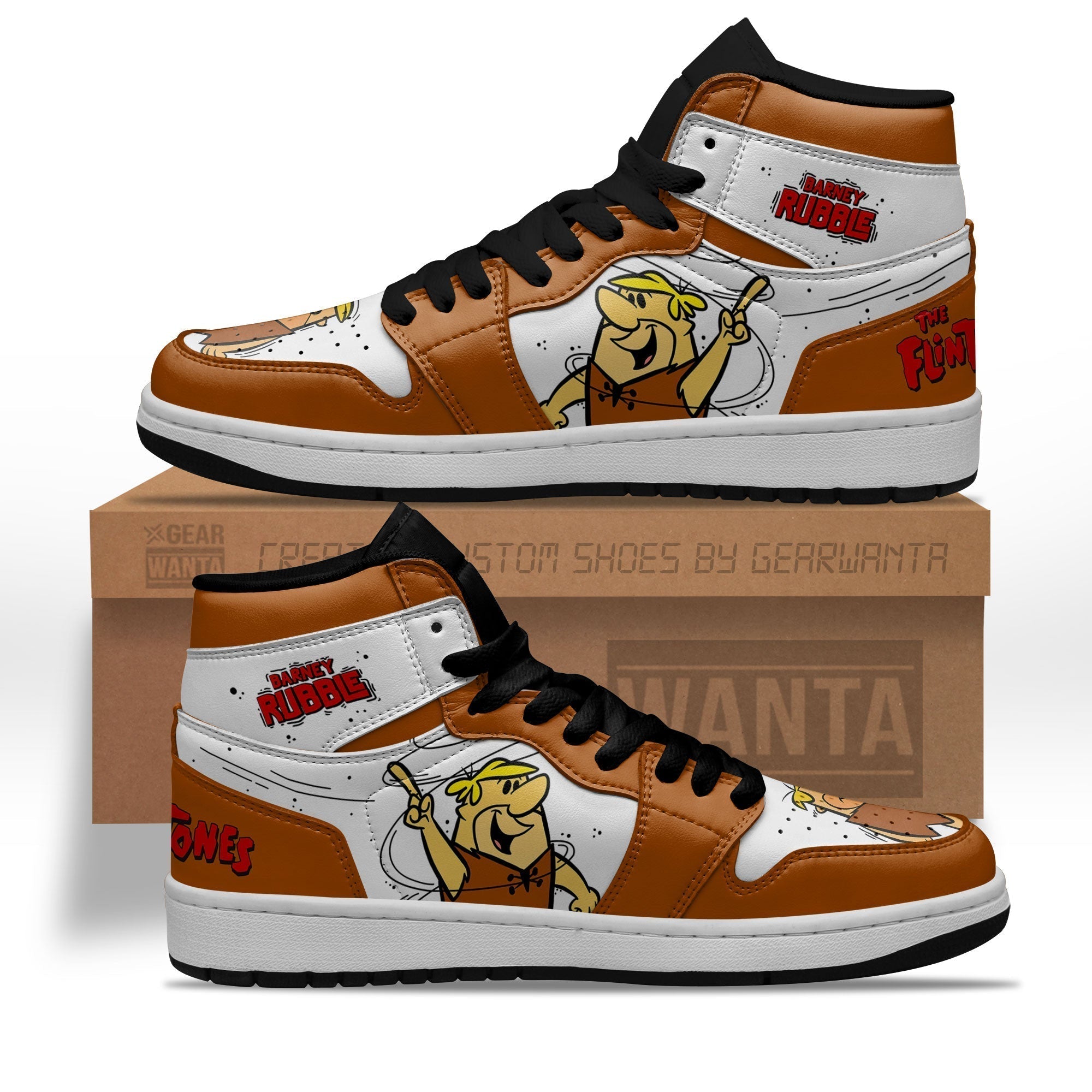 The Flintstones Barney Rubble J1s Sneakers  Grabiiva
