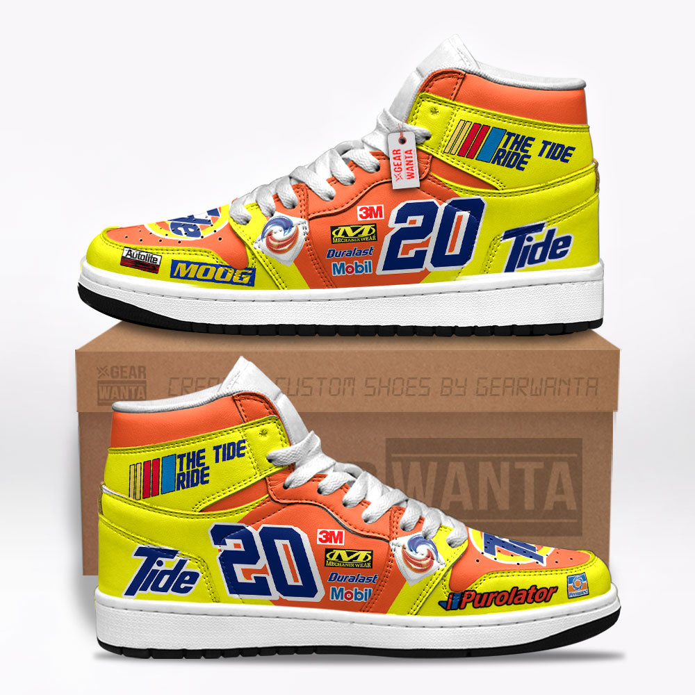 The Tide Ride J1s Sneakers Custom #20 Car Race Sneakers For Fans TT07  Grabiiva