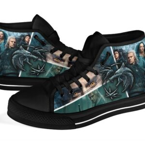 The Witcher Sneakers TV Show High Top Shoes Custom Grabiiva
