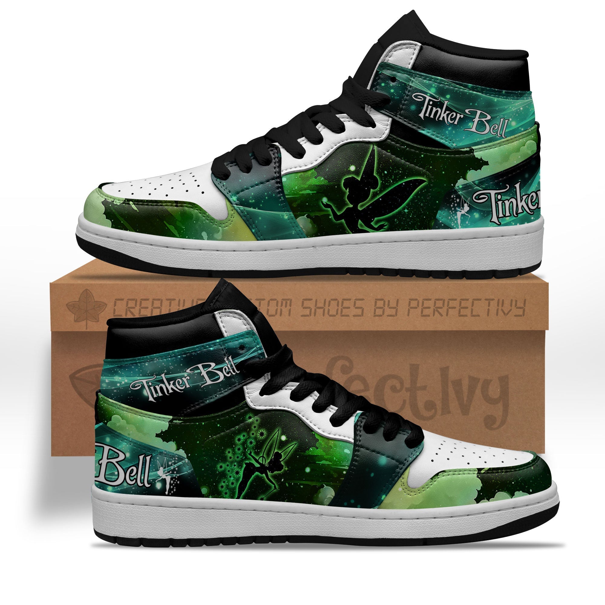 Tinker Bell Silhouette J1s Sneakers Custom For Fans Sneakers PT10  Grabiiva