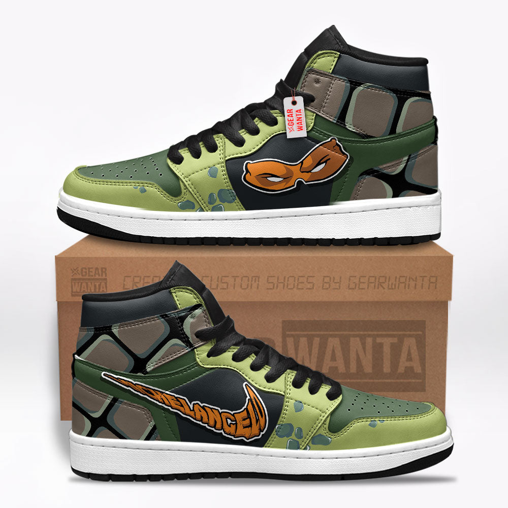 TMNT Shoes Michelangelo J1s Sneakers Mask Custom  Grabiiva