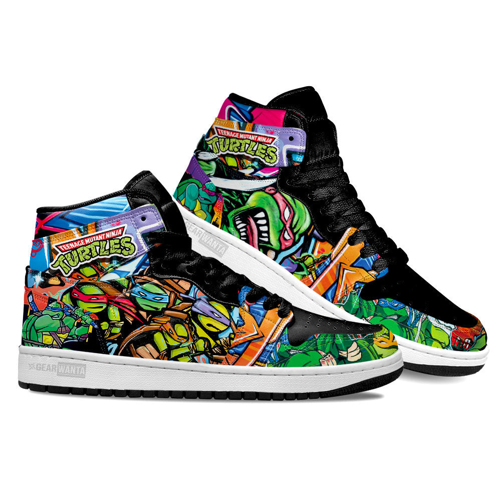 TMNT Shoes Team J1s Sneakers Graffiti Style  Grabiiva