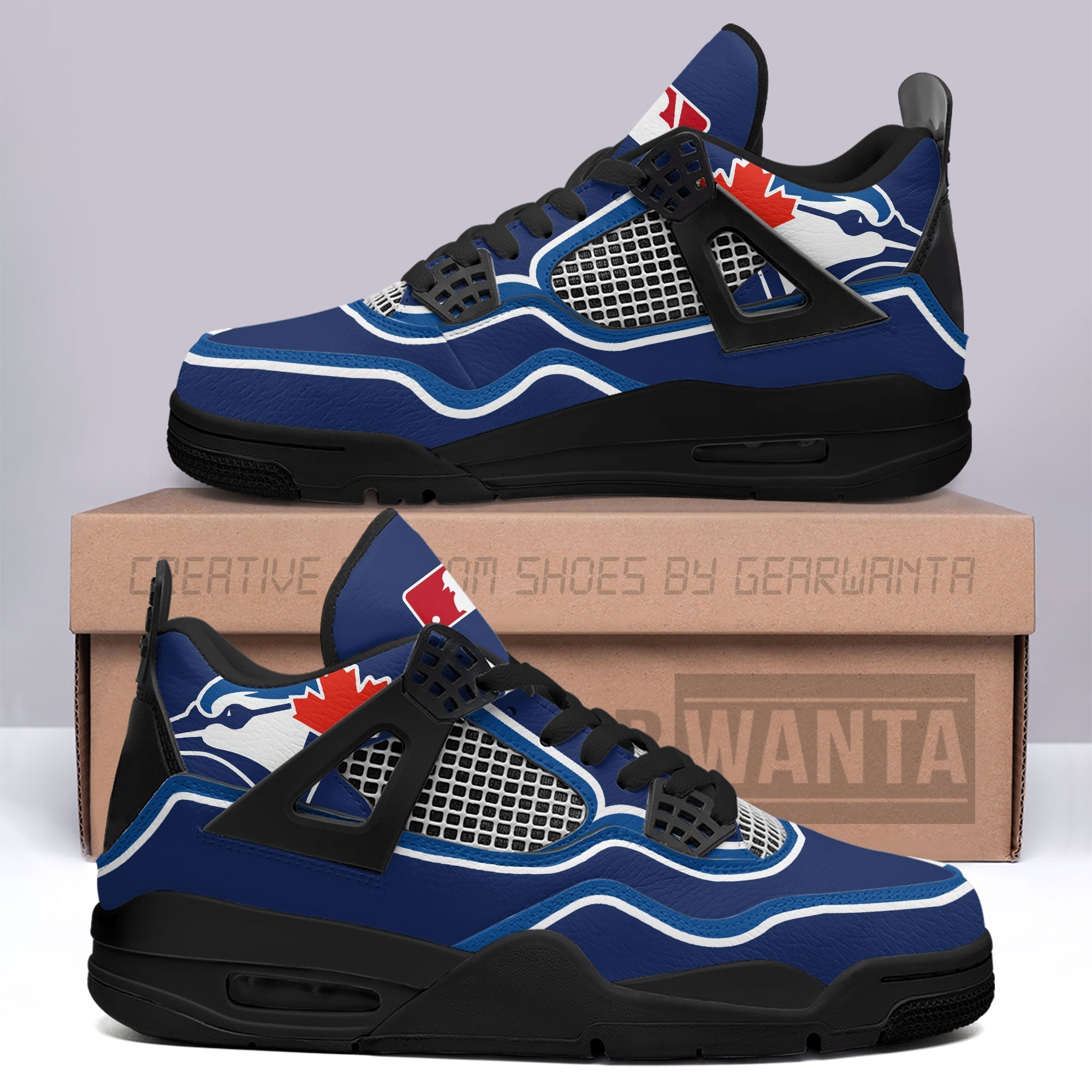 Toronto Blue Jays Aj4 Sneakers Custom Shoes Grabiiva