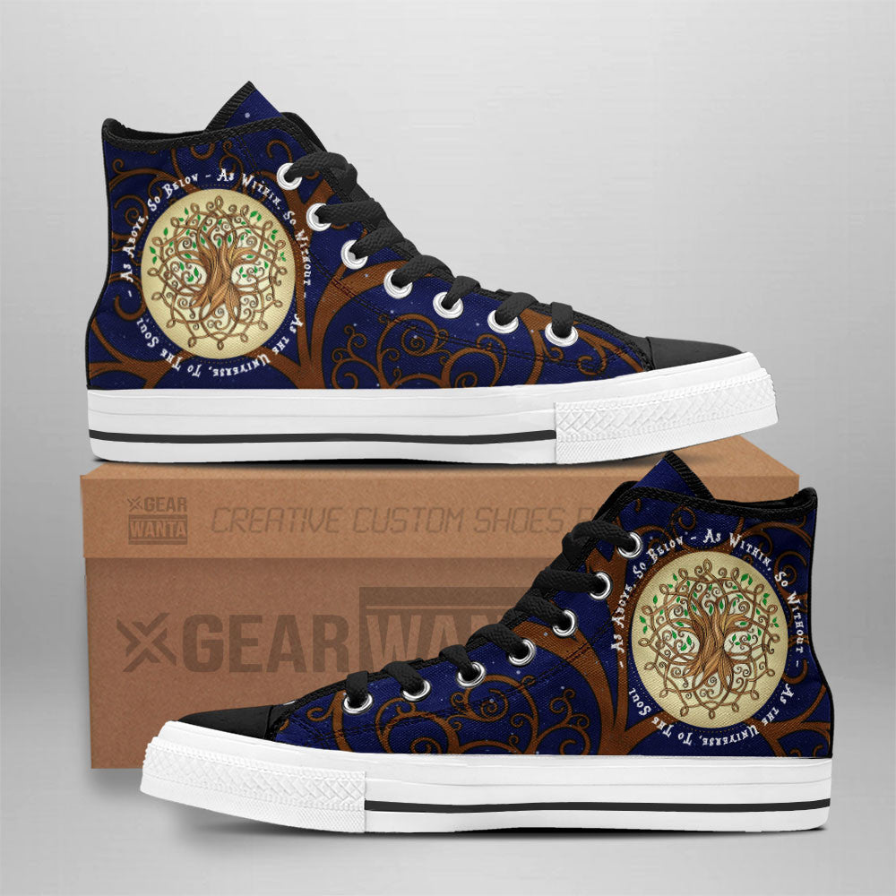 Tree Of Life High Top Shoes Custom Grabiiva