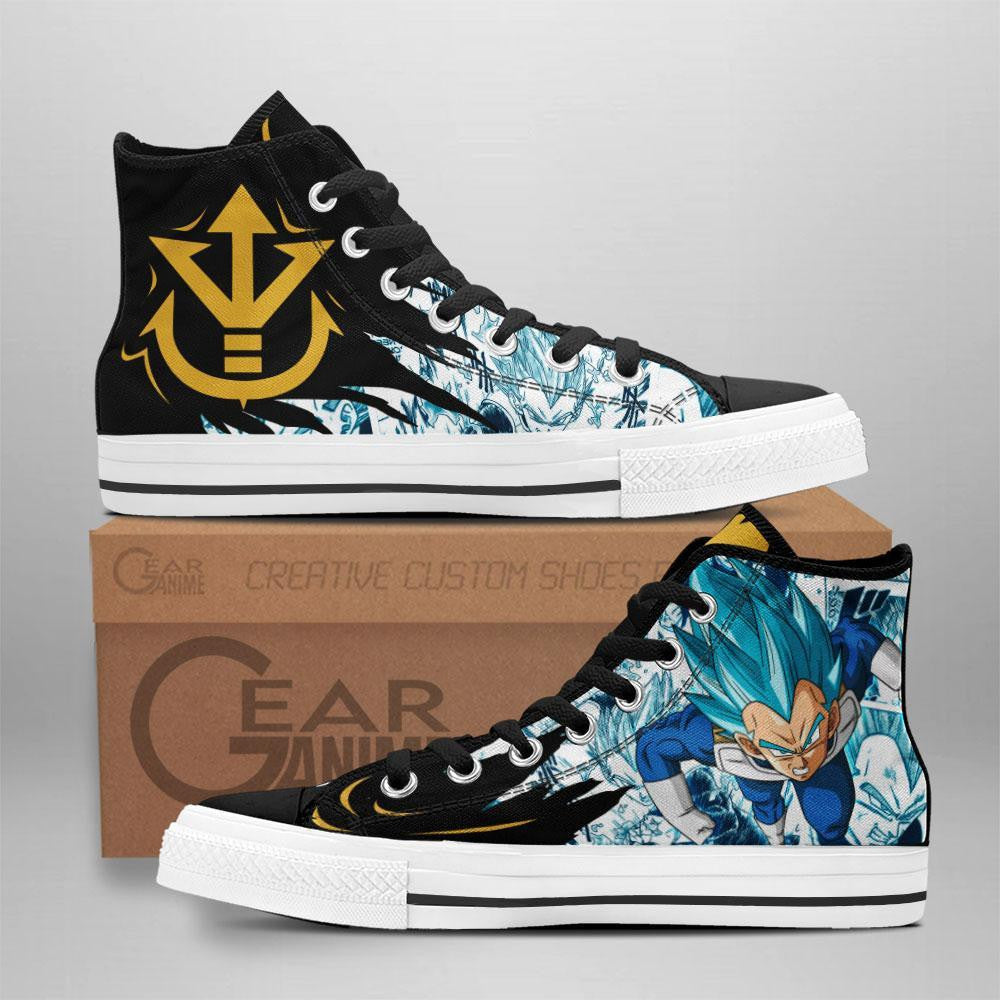 Vegeta Blue High Top Shoes Custom Manga Anime Dragon Ball Sneakers Grabiiva
