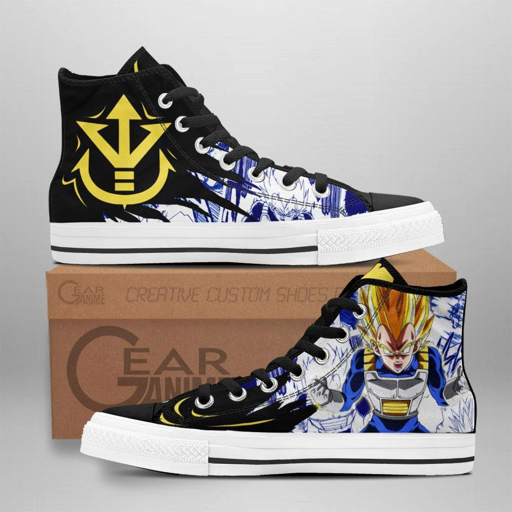 Vegeta Saiyan High Top Shoes Custom Manga Anime Dragon Ball Sneakers Grabiiva