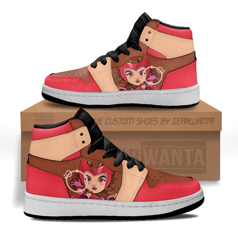Wanda Maximoff Superhero Kid J1s Sneakers Custom Grabiiva