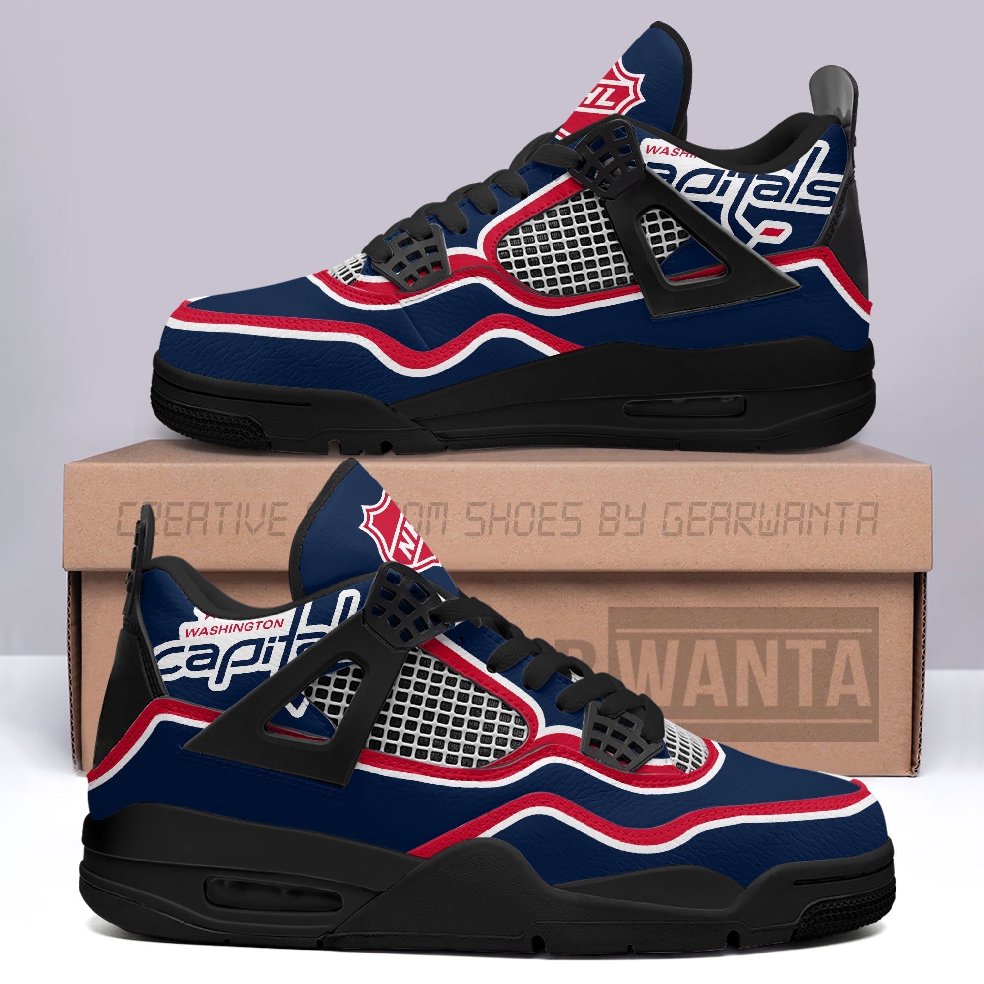 Washington Capitals Aj4 Sneakers Custom Shoes Grabiiva