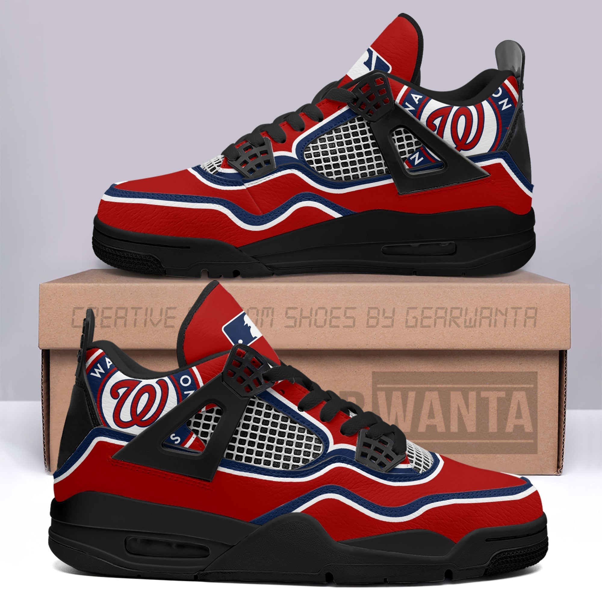 Washington Nationals Aj4 Sneakers Custom Shoes Grabiiva