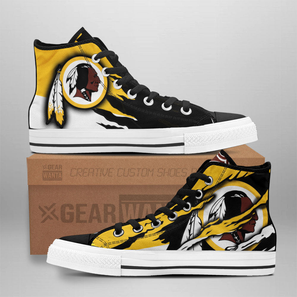 Washington Redskins High Top Shoes Custom For Fans Grabiiva