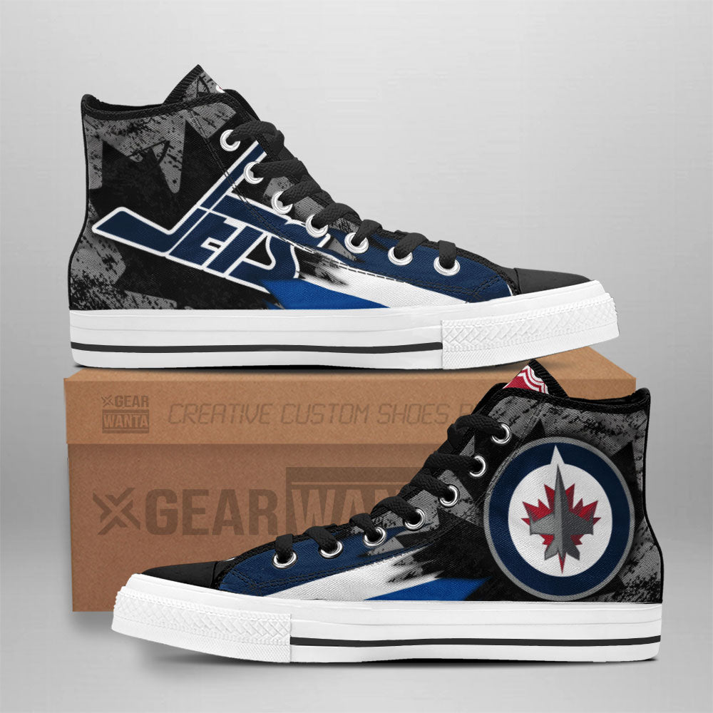 Winnipeg Jets High Top Shoes Custom Canadian Maple Sneakers Grabiiva