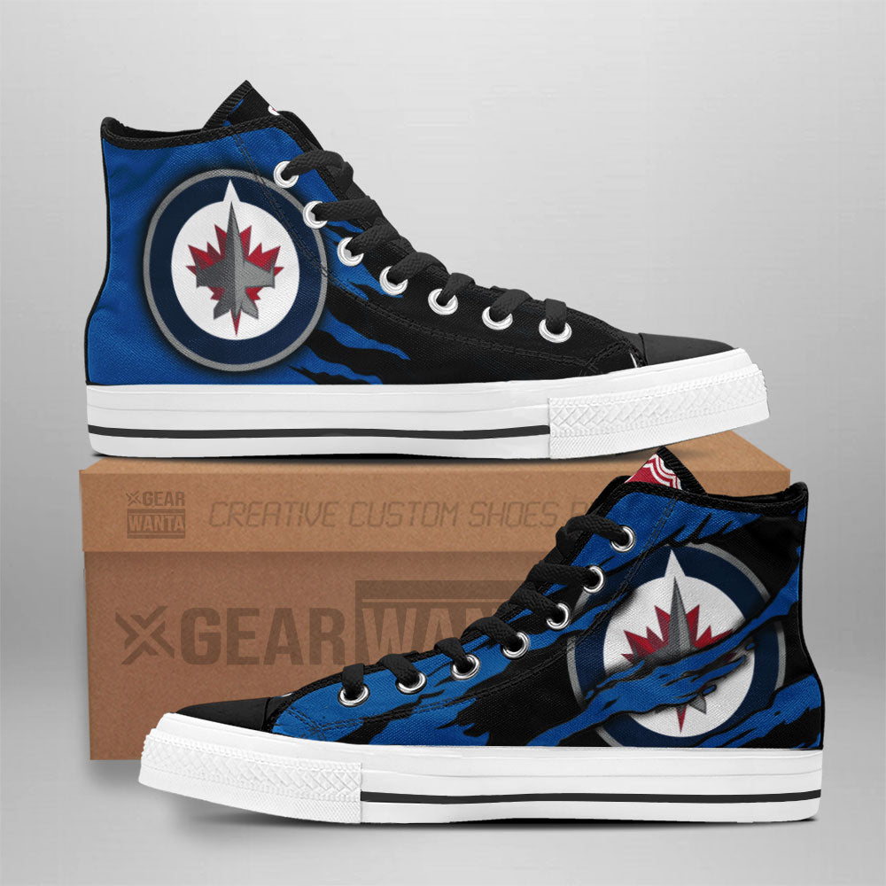 Winnipeg Jets High Top Shoes Custom For Fans Grabiiva