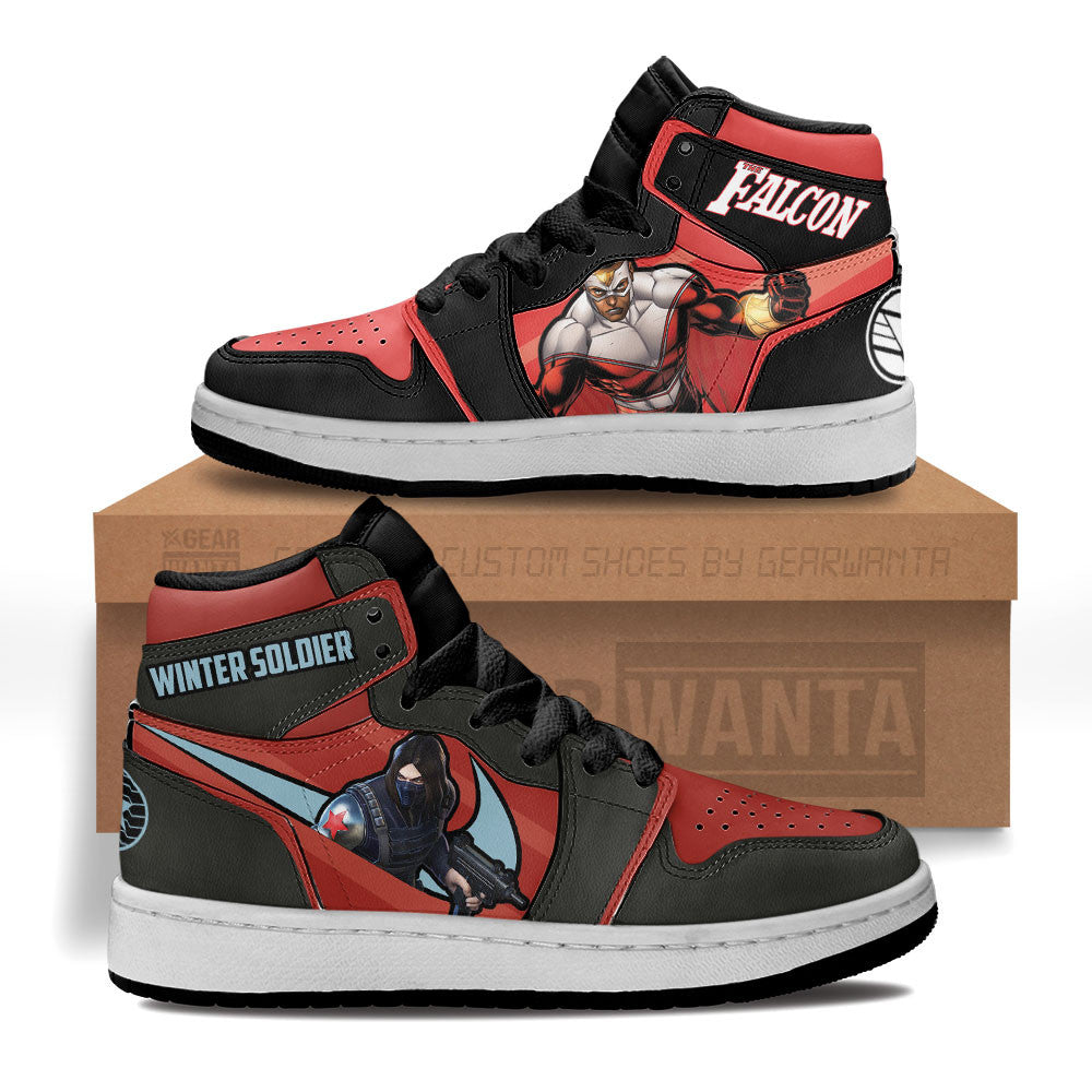 Winter Soldier vs Falcon Kid J1s Sneakers Custom Grabiiva
