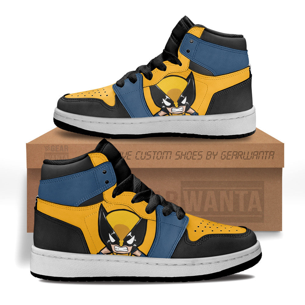 Wolverine Superhero Kid J1s Sneakers Custom Grabiiva