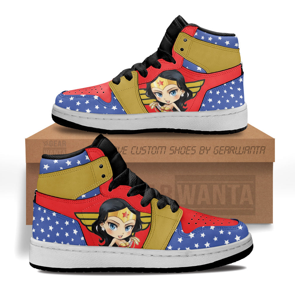 Wonder Woman Superhero Kid J1s Sneakers Custom Grabiiva