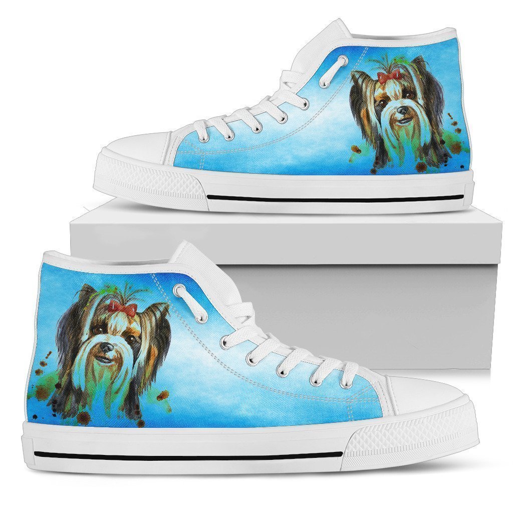 Yorkshire Terrier Shoes High Top For Women Lover Grabiiva