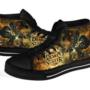 Zenitsu Sneakers Kimetsu No Yaiba High Top Shoes Anime Fan MN20 Grabiiva